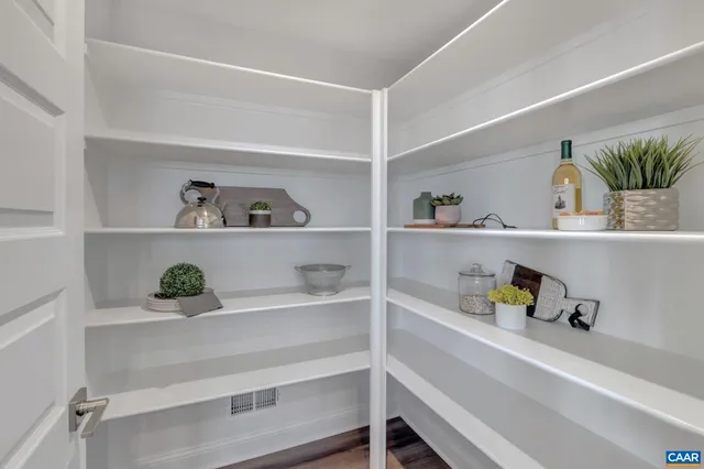 a view of decorative items on a shelf