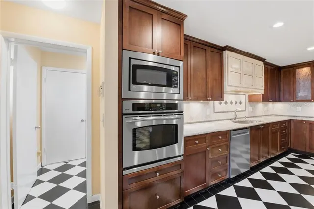 a table and a table in a room