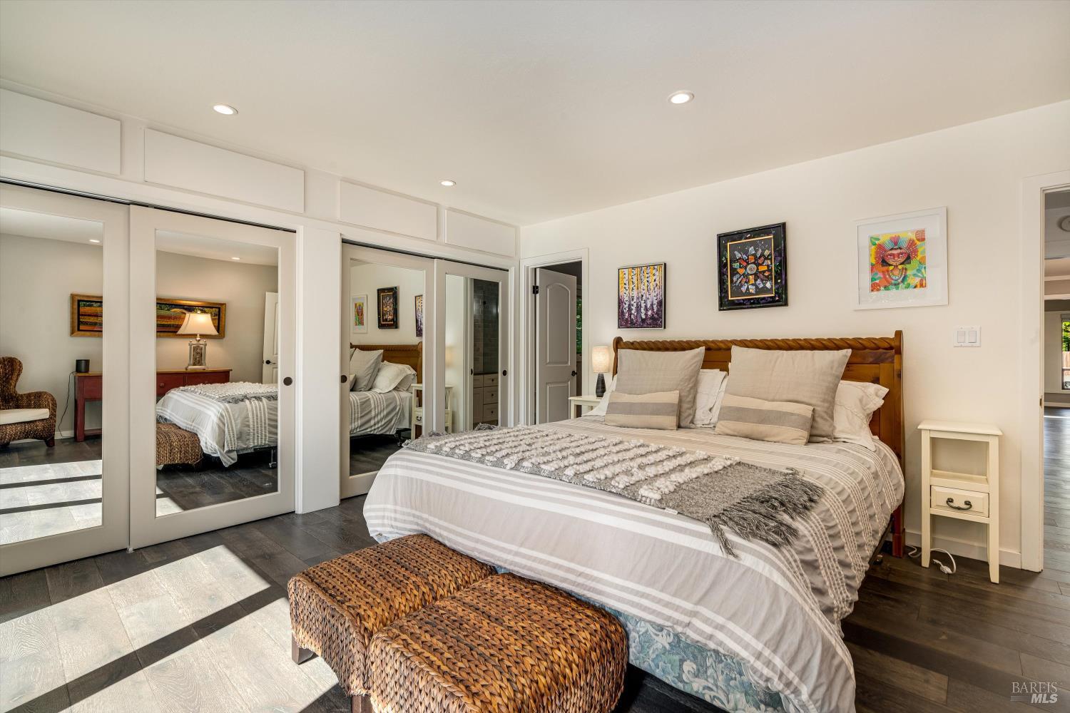 850 Conn Valley Road St. Helena, CA 94574 - Photo 22 of 79 a bedroom with a large bed and a view of bedroom