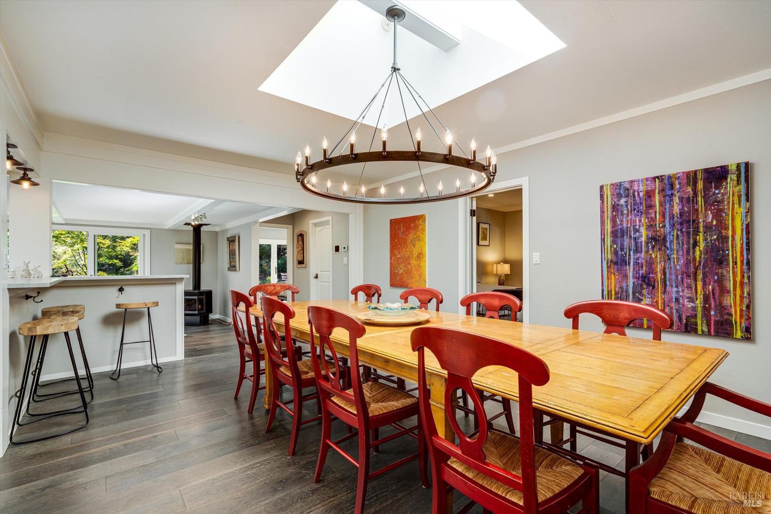 850 Conn Valley Road St. Helena, CA 94574 - Photo 10 of 79 a view of a dining room with furniture window and wooden floor