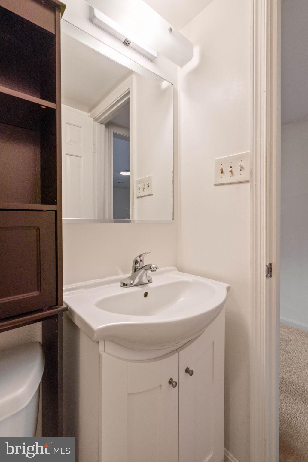 6716 Baron Road McLean, VA 22101 - Photo 40 of 41 a bathroom with a sink and a mirror