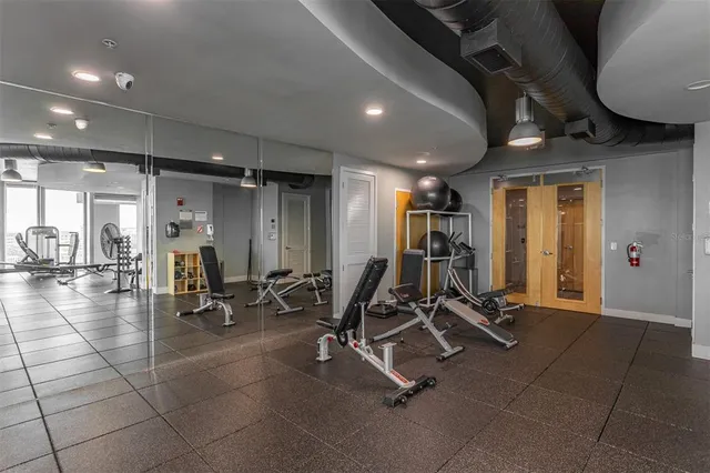 a view of a city with tall buildings