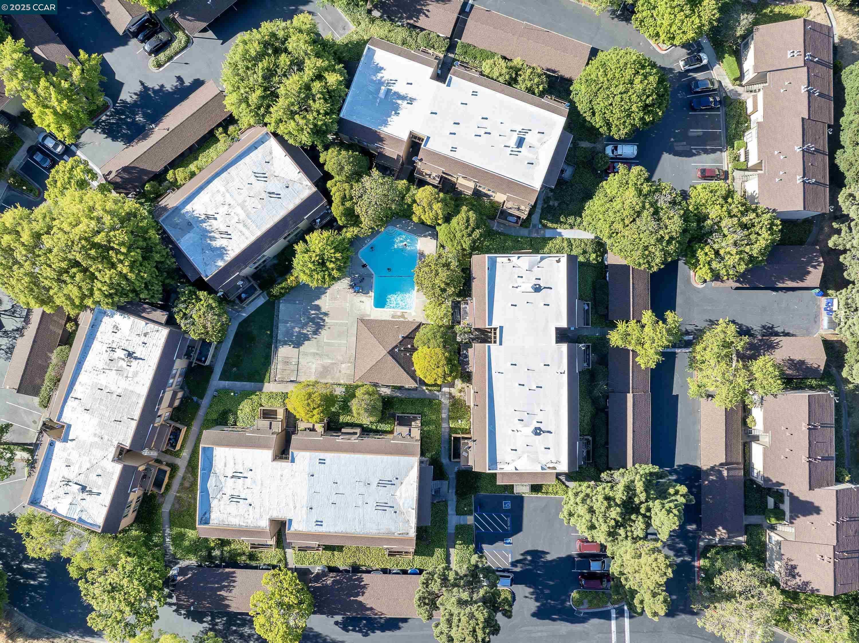 5305 Ridgeview Circle, Unit 8 El Sobrante, CA 94803 - Photo 15 of 18 an aerial view of residential house with outdoor space and swimming pool