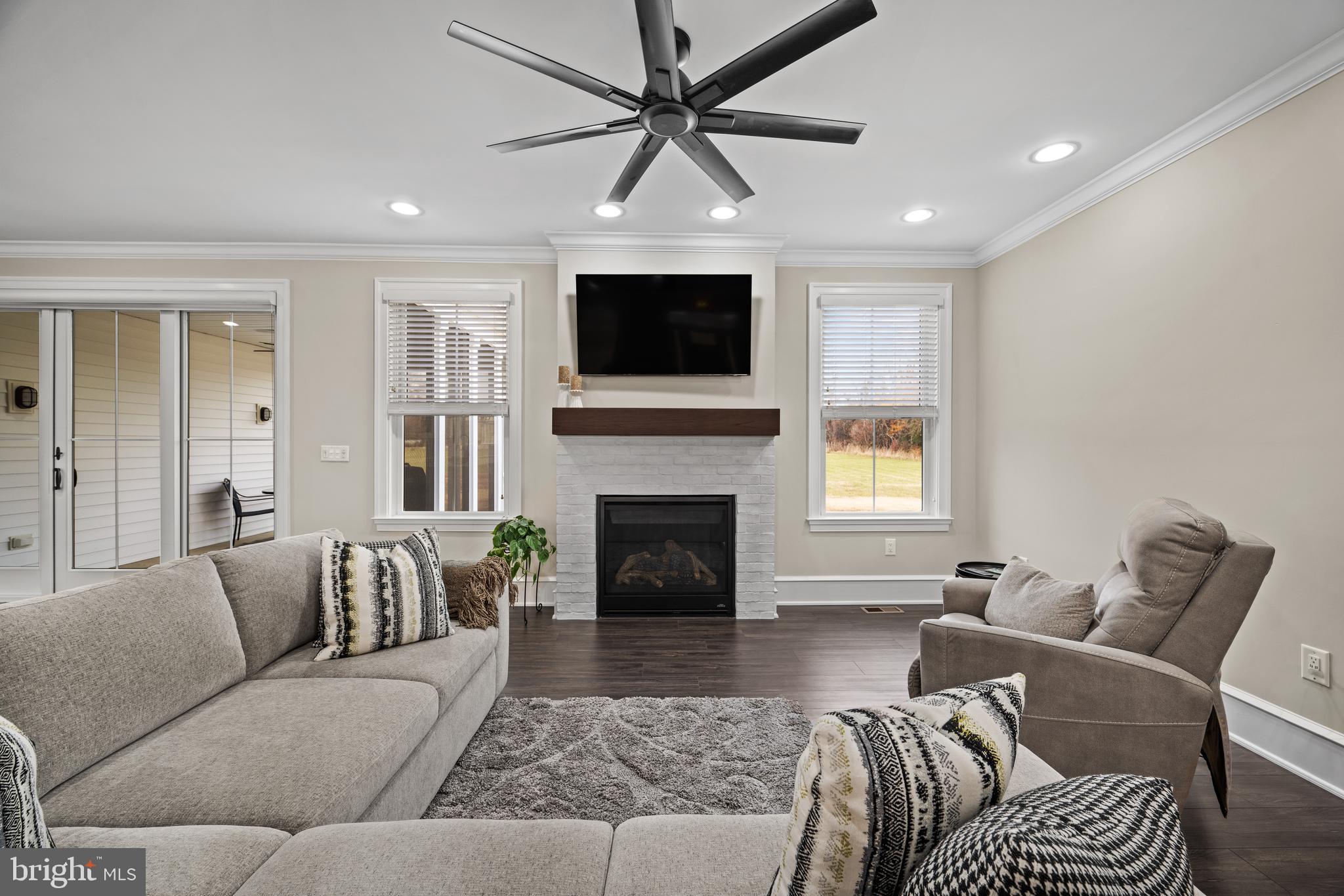 Extra-large, built-in gas fire place