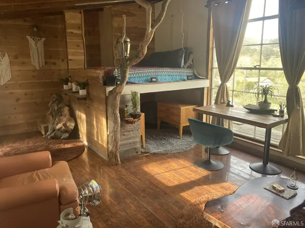 a view of a wooden door