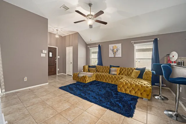 a living room with furniture