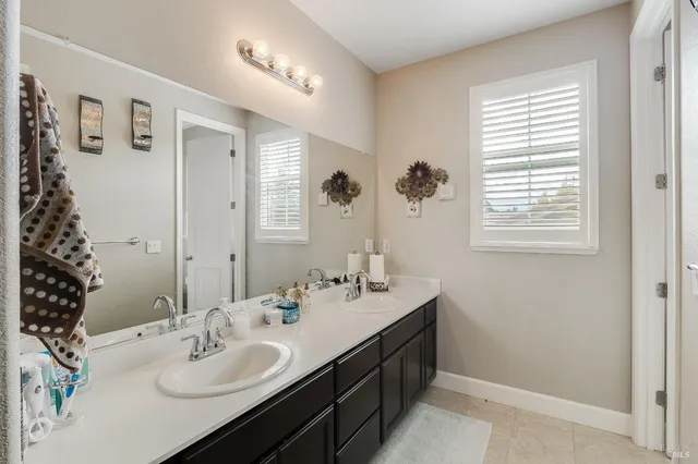 an aerial view of a house with a garden