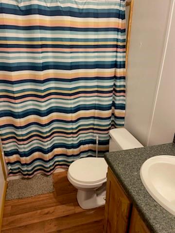 1001 Elizabeth Coleman, TX 76834 - Photo 21 of 32 a bathroom with a granite countertop sink and a toilet