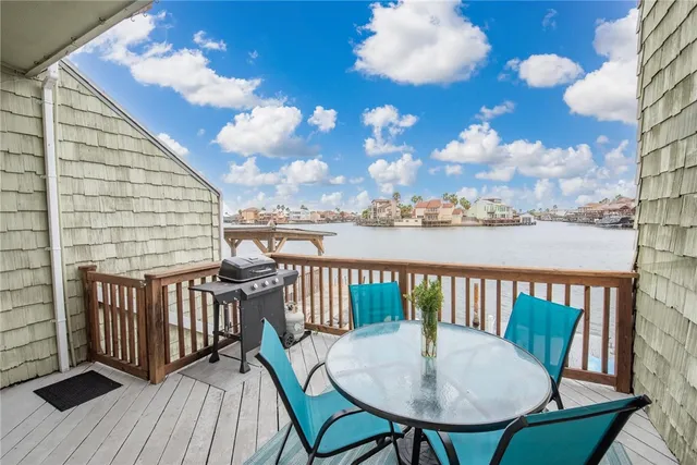 a view of a lake with houses