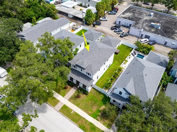 an aerial view of multiple house
