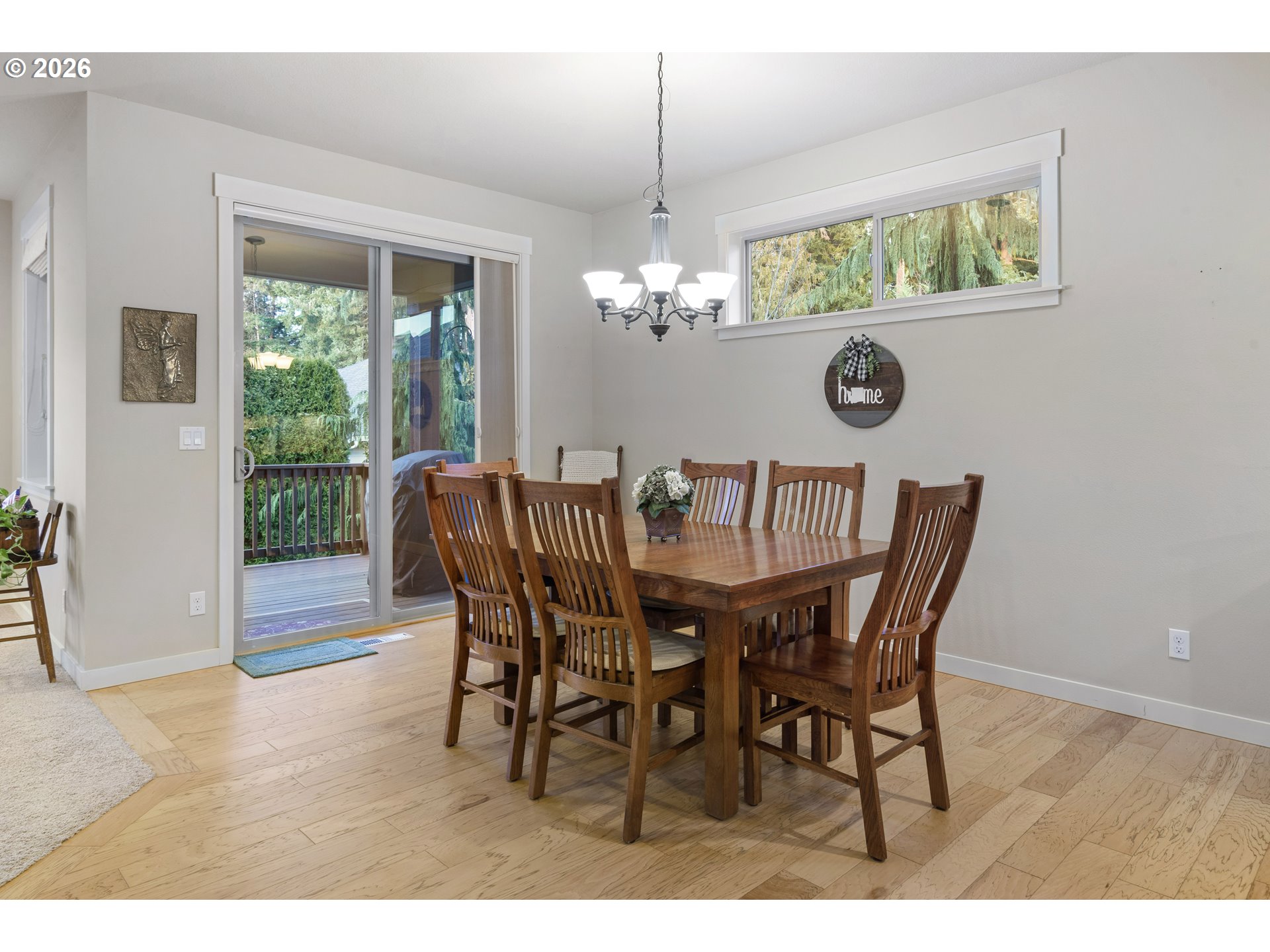 3110 Northeast 174th Street Ridgefield, WA 98642 - Photo 11 of 36 a dining room with furniture a chandelier and wooden floor