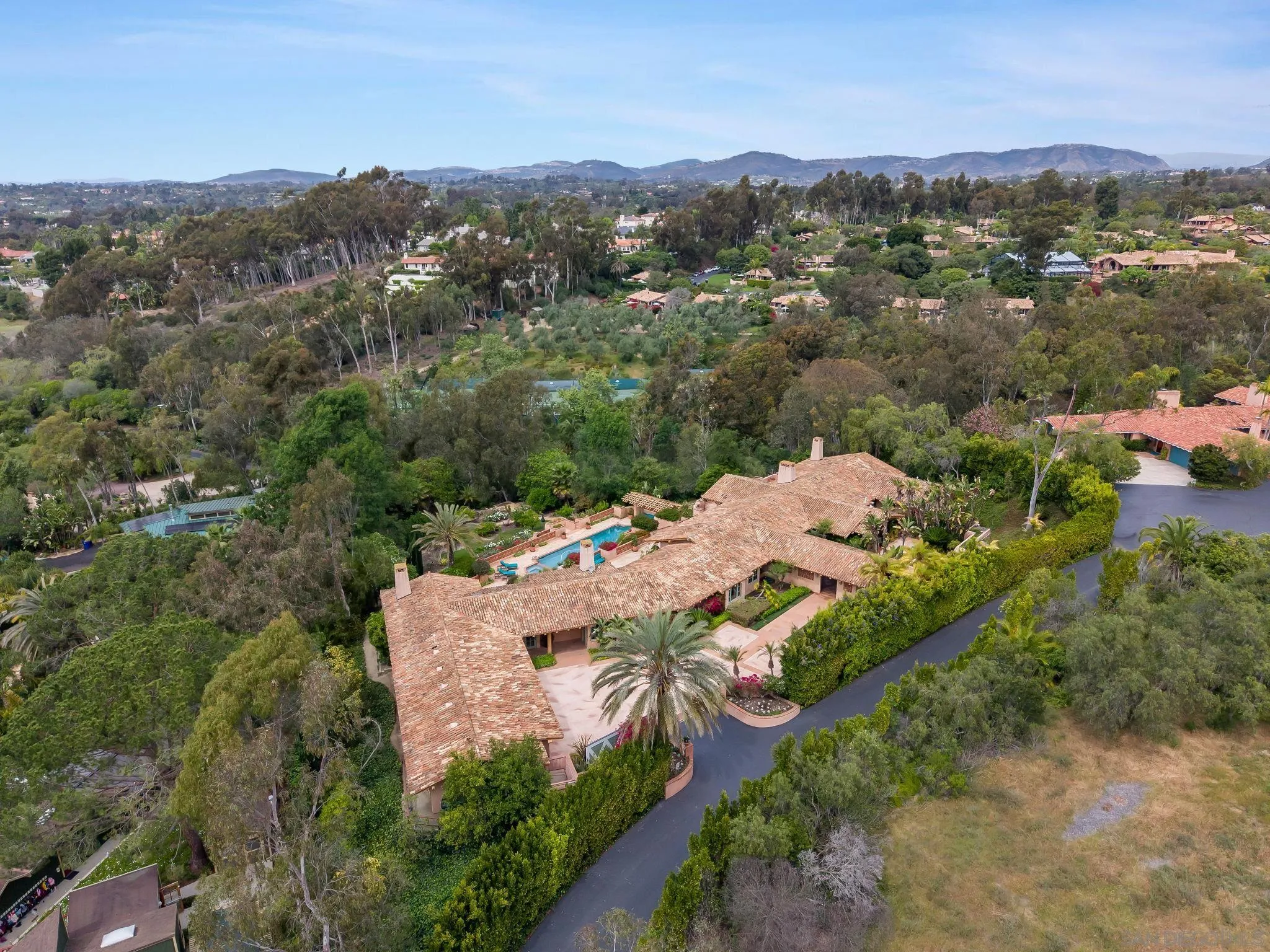 6002 Paseo Valencia Rancho Santa Fe, CA 92067 - Photo 33 of 33 an aerial view of a house with mountain view