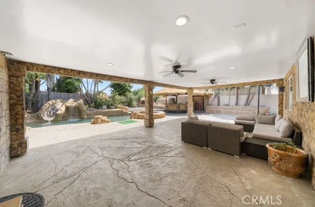 a large white room with a large window