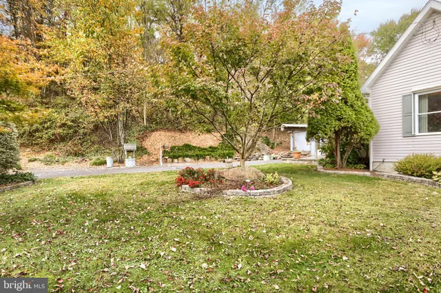 a backyard of a house with lots of green space