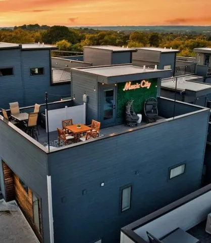 a view of a terrace with couches