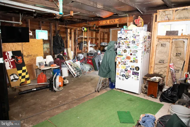 a view of a balcony with door