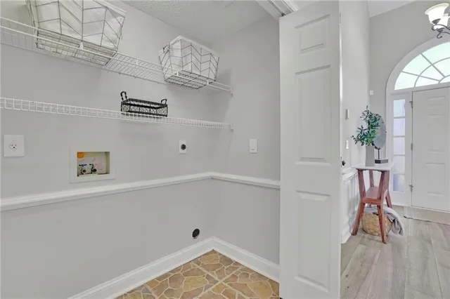 a view of small space with racks on the wall