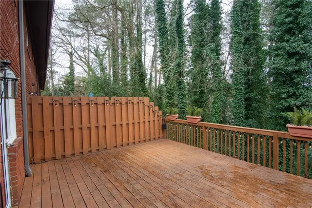 a view of a wooden fence
