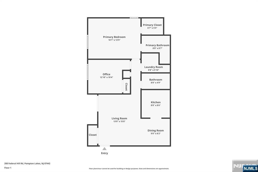 208 Federal Hill Road Pompton Lakes, NJ 07442 - Photo 22 of 22 a picture of a floor plan