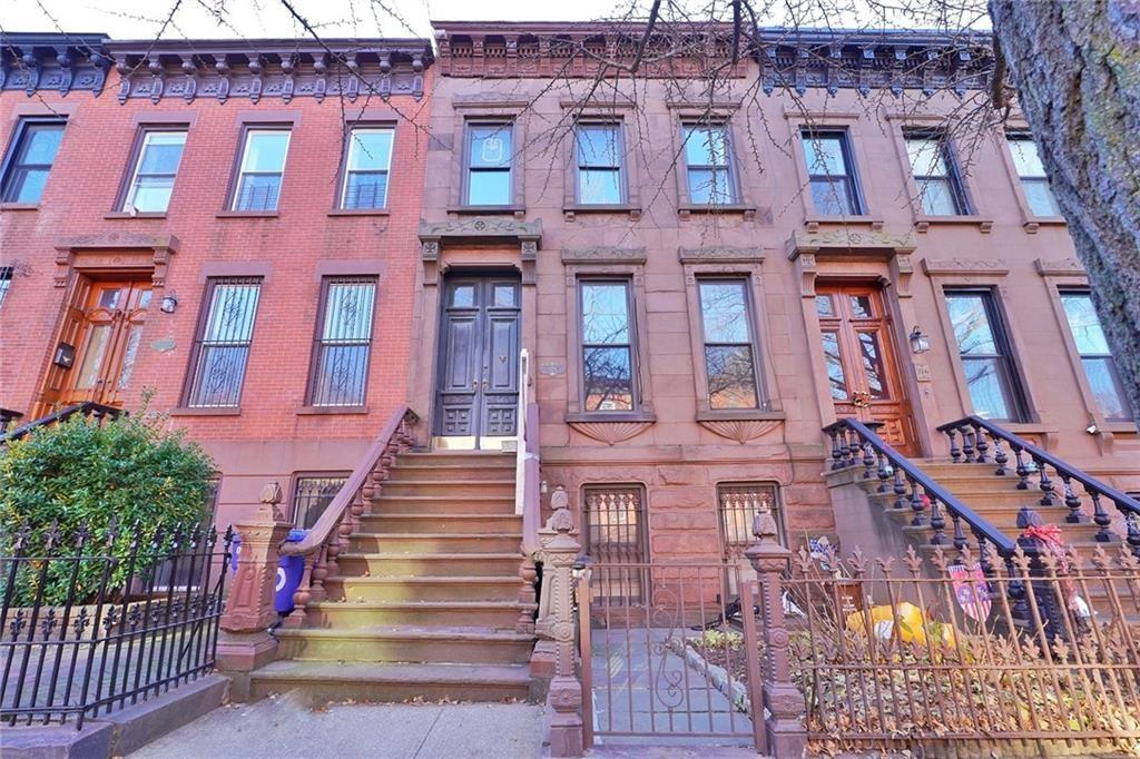 front view of a brick building