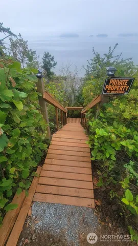 a view of a garden with an outdoor space