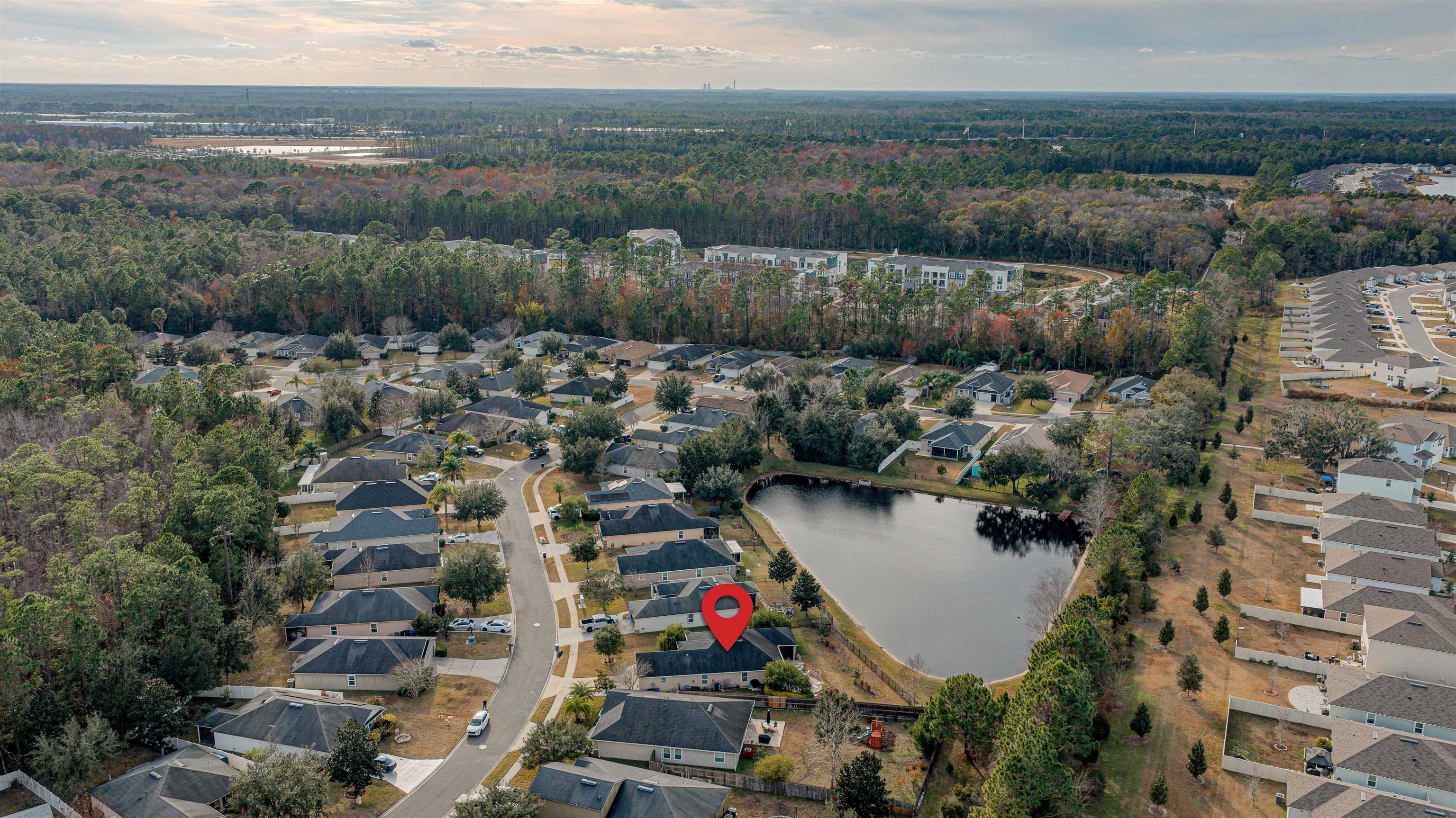 292 North Twin Maple Road St. Augustine, FL 32084 - Photo 15 of 79 Aerial overview of property's location with nearby suburban area and a large body of water