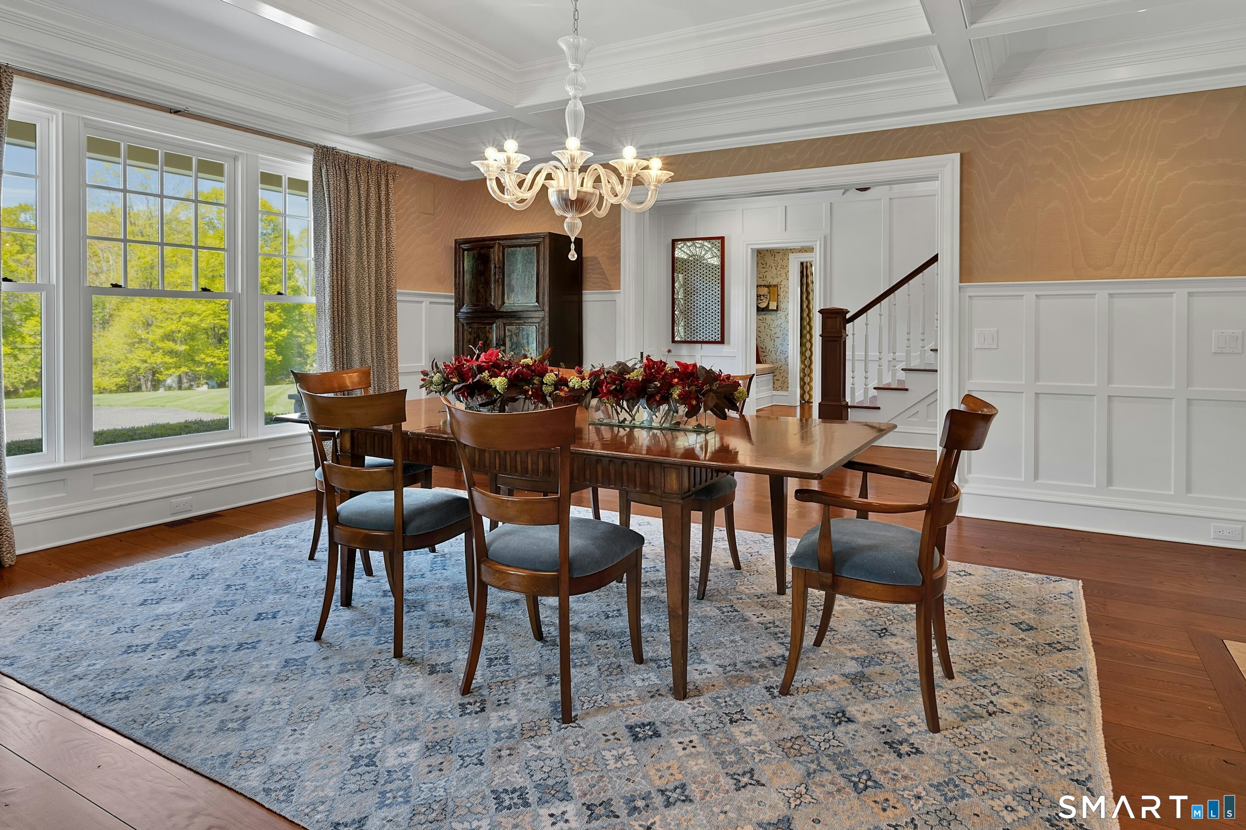 206 Umpawaug Road Redding, CT 06896 - Photo 14 of 40 Formal Dining Room Overlooking Picturesque Grounds