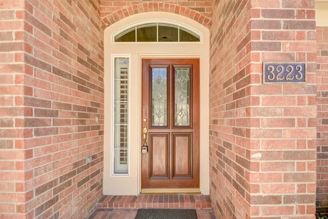 a front view of a house with a shower