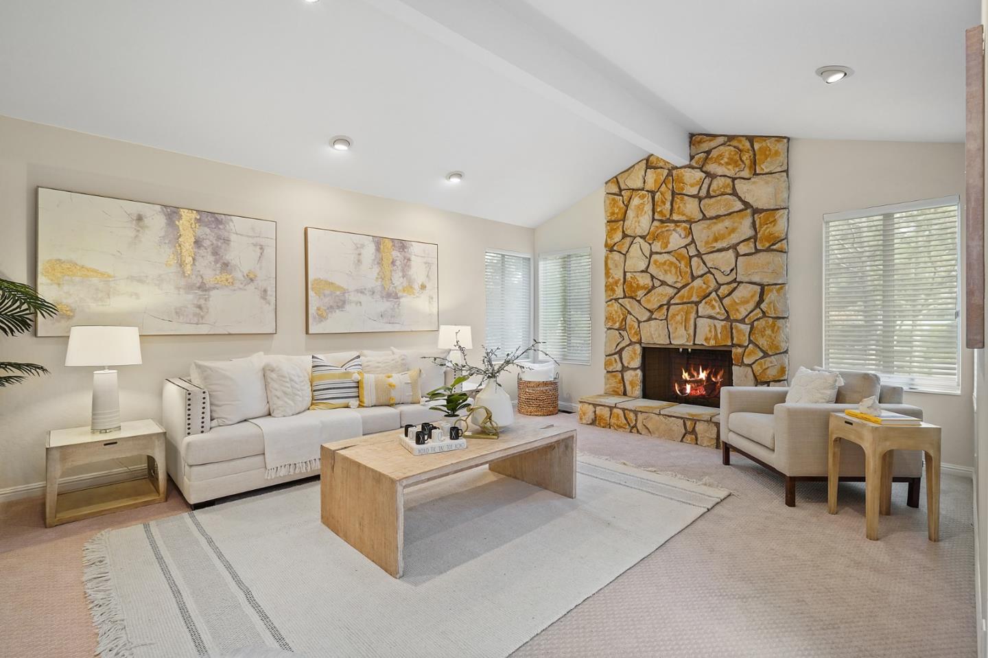 190 Pine Lane Los Altos, CA 94022 - Photo 3 of 26 a living room with furniture and a fireplace