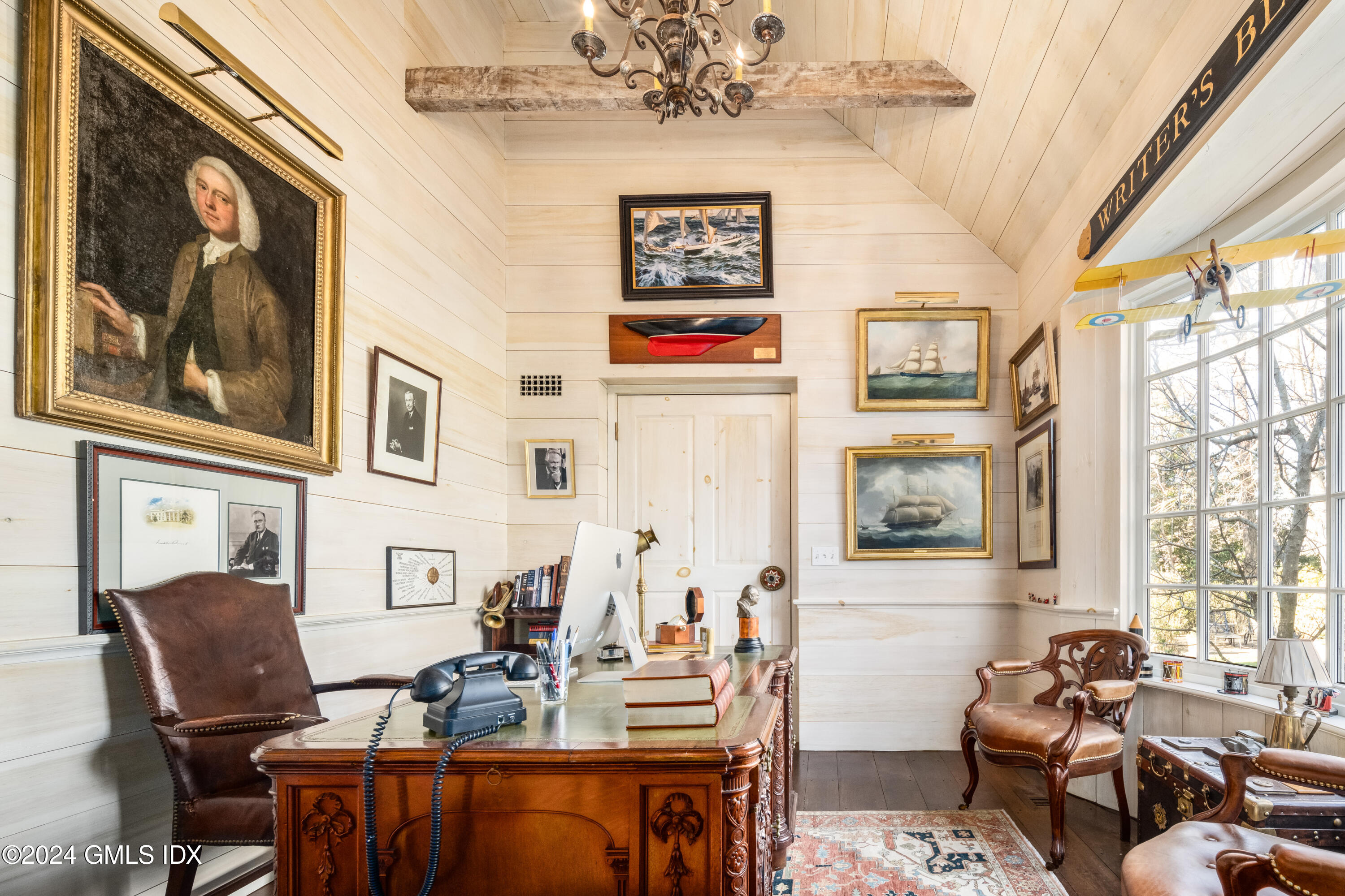 185 Old Mill Road Greenwich, CT 06831 - Photo 11 of 25 Library w Baywindow