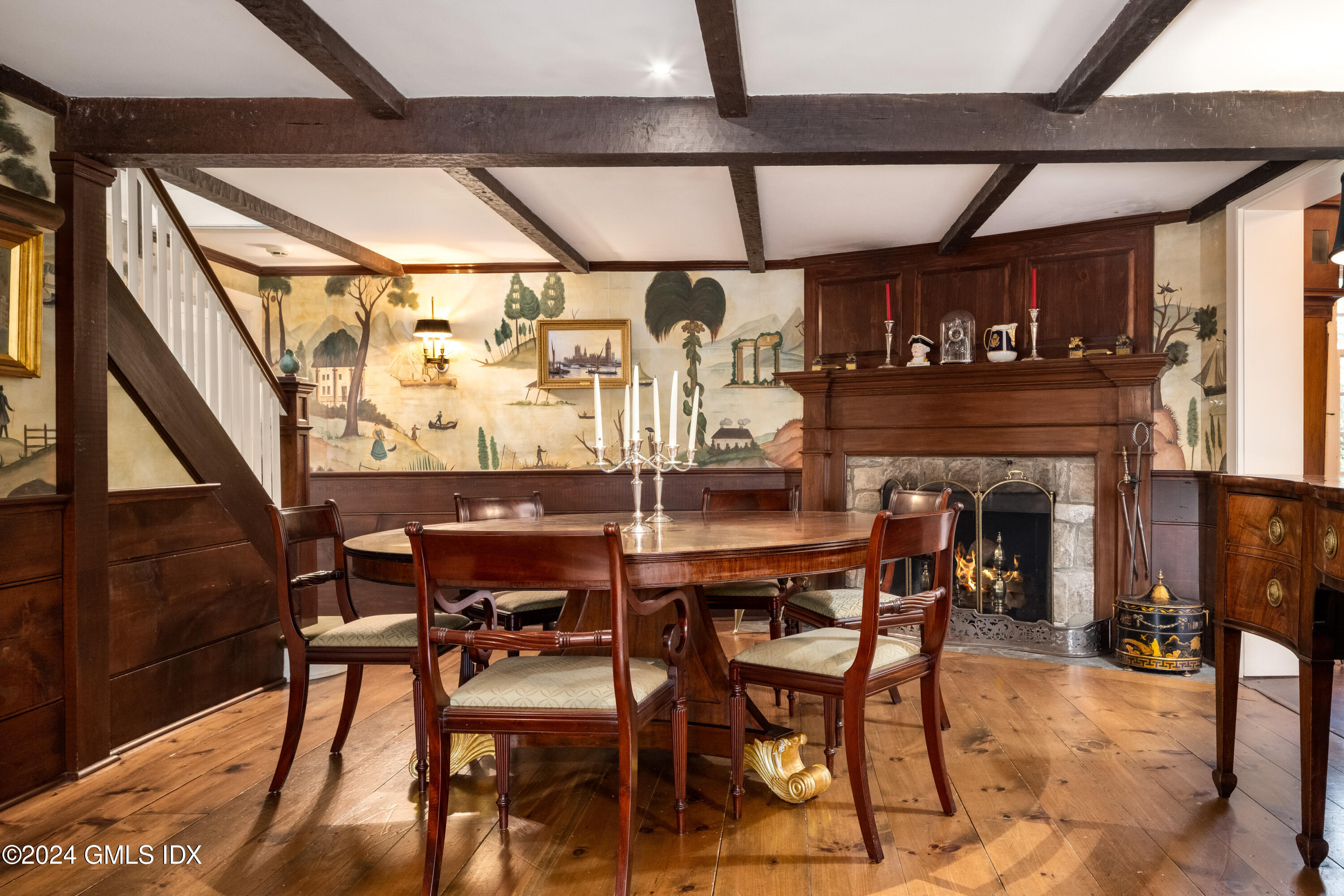 185 Old Mill Road Greenwich, CT 06831 - Photo 8 of 25 Dining Room w FP