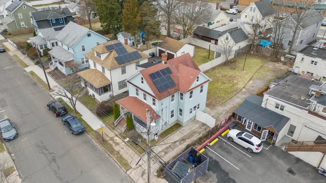 an aerial view of multiple house