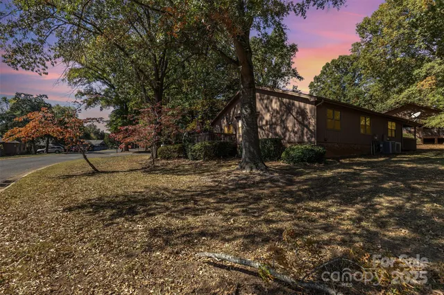 a backyard of a house with lots of green space