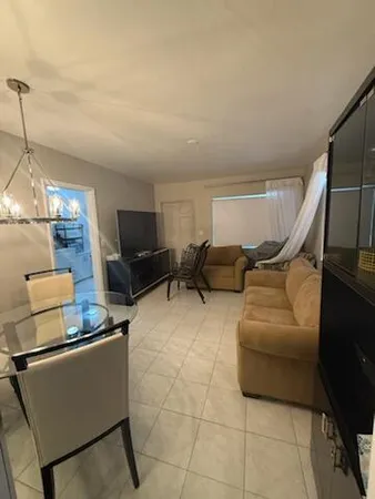 a living room with furniture