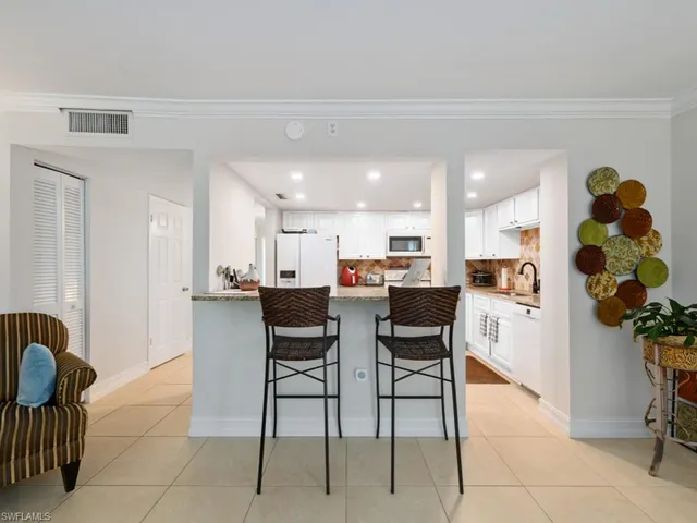 a view of kitchen with dining area
