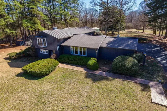 a view of a back yard of the house