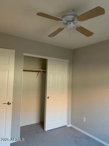 an empty room with a door