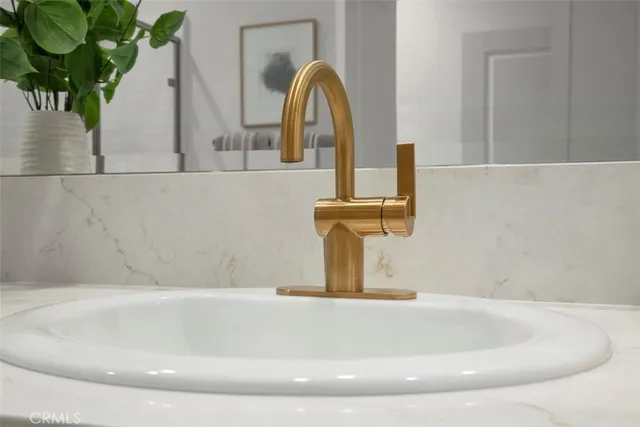 a bath tub sitting in a bathroom