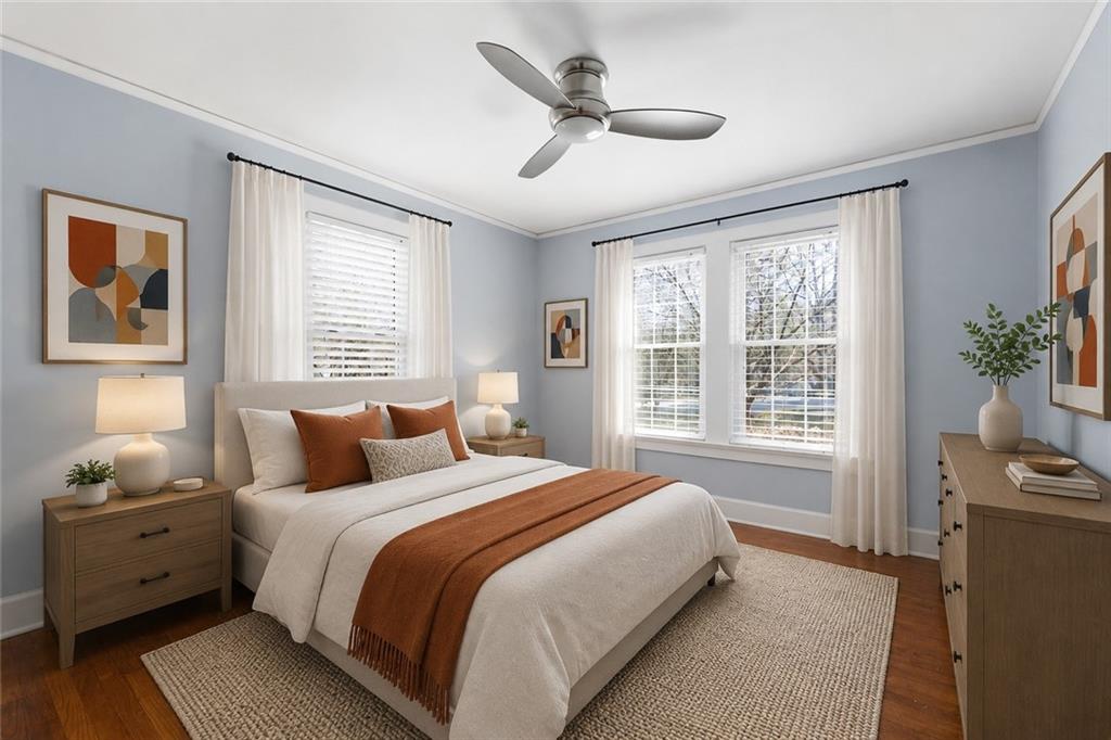 1128 Scott Boulevard Decatur, GA 30030 - Photo 14 of 45 a bedroom with a large bed and a window