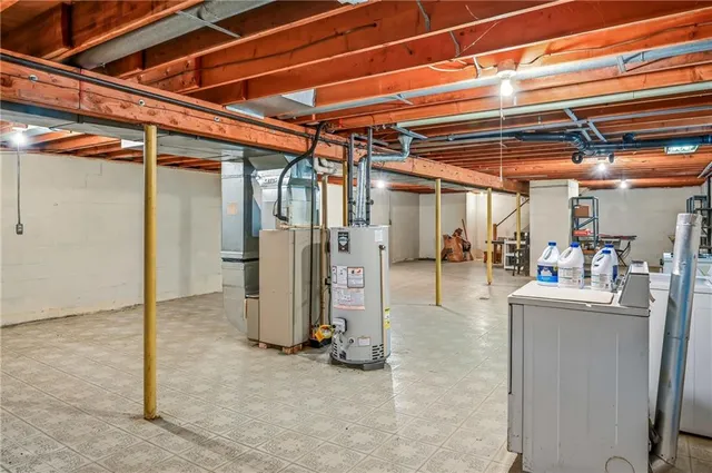 a view of a room with shelves