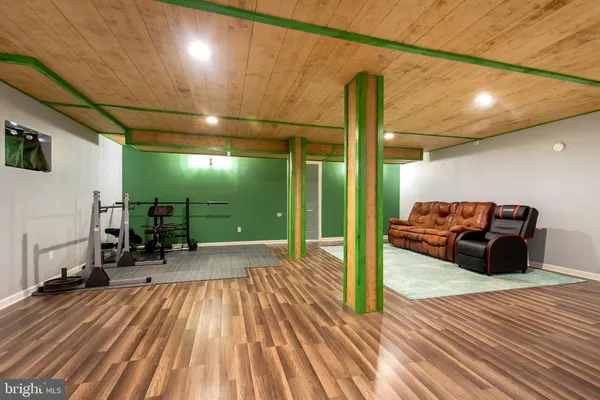 a living room with furniture