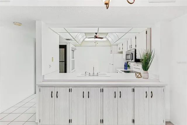 a view of a lake with a city