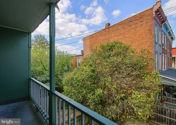a balcony with street view