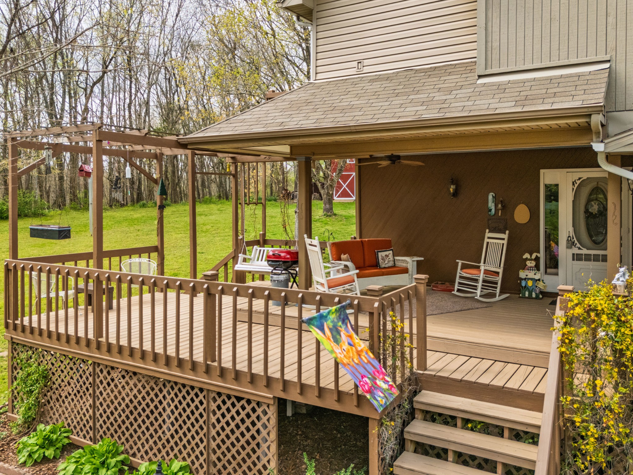 300 Wright Road Prospect, TN 38477 - Photo 14 of 65 a view of a patio with a table chairs and a patio