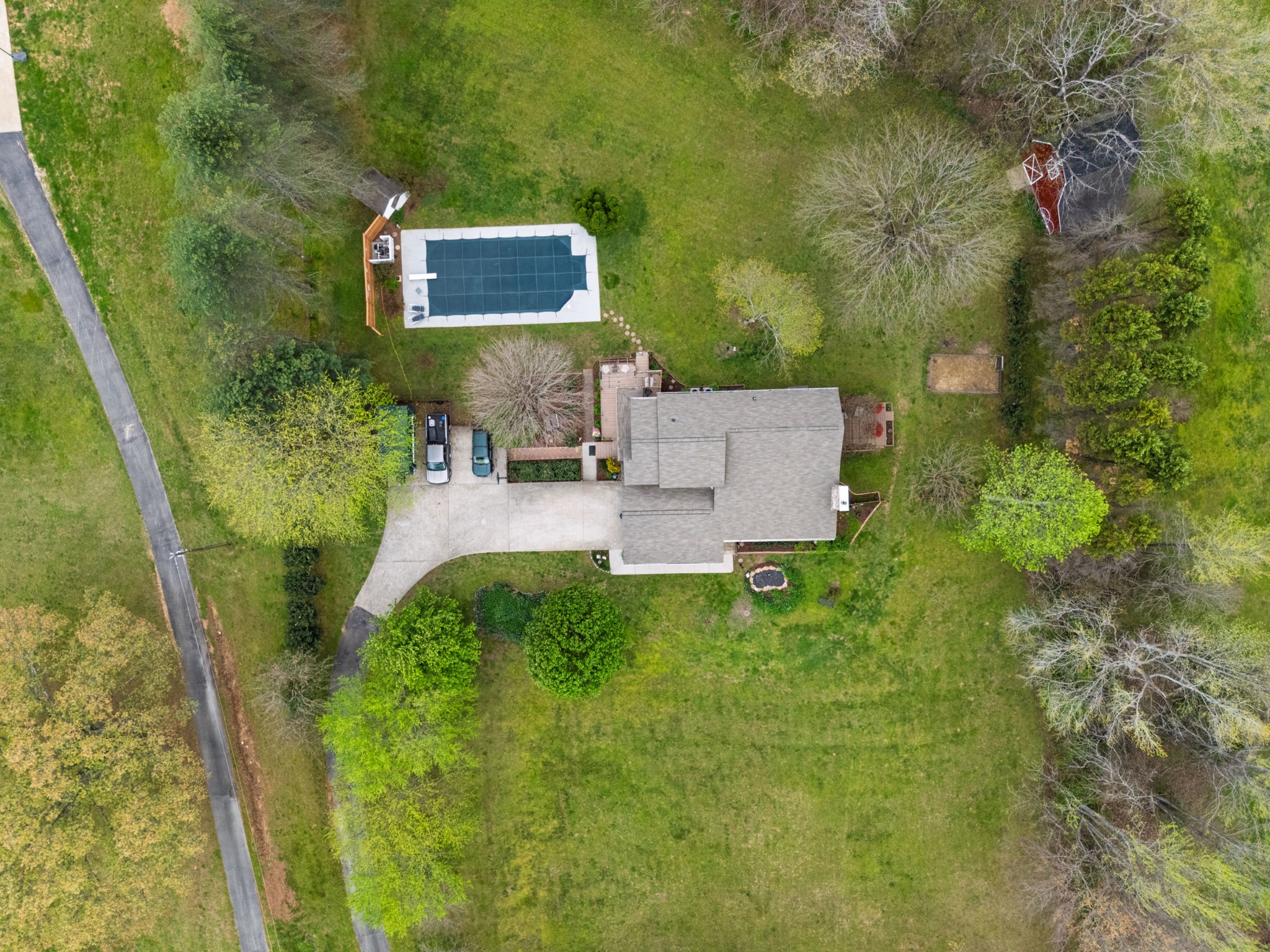 300 Wright Road Prospect, TN 38477 - Photo 9 of 65 an aerial view of a house with garden space and street view
