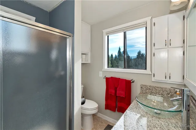 a bathroom with a toilet a sink and a shower