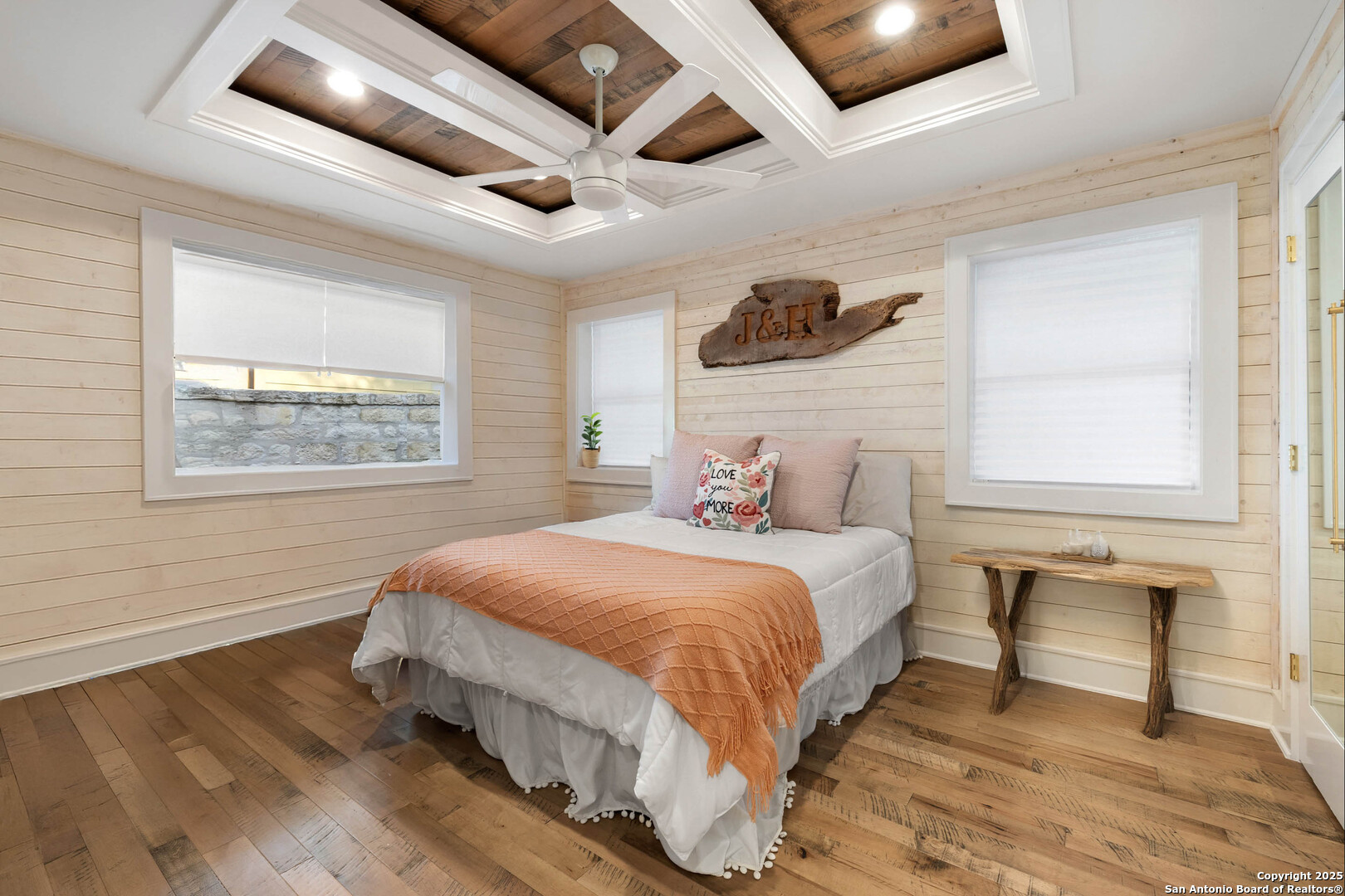 1310 Oak Springs Road Kingsland, TX 78639 - Photo 21 of 49 a bedroom with a bed and a window