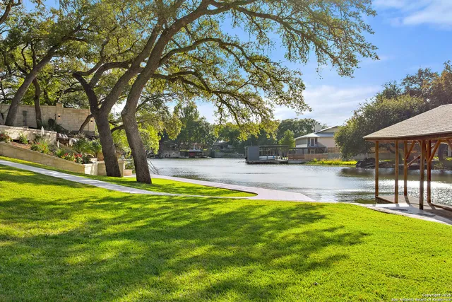 a view of a park with trees