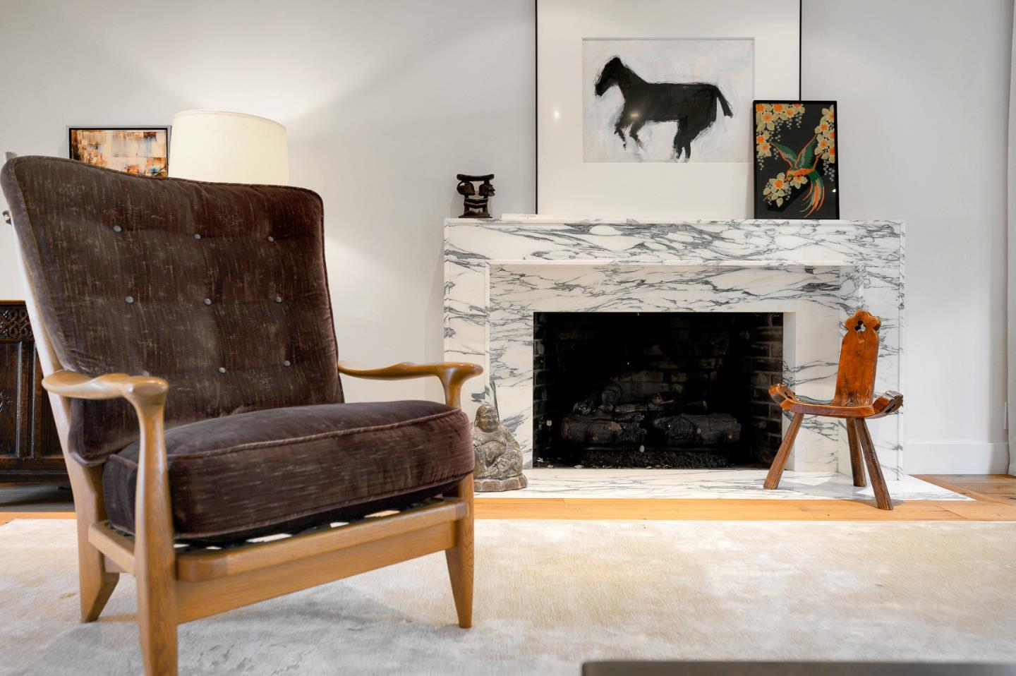 Undisclosed Address Atherton, CA 94027 - Photo 12 of 30 a living room with furniture and a fireplace