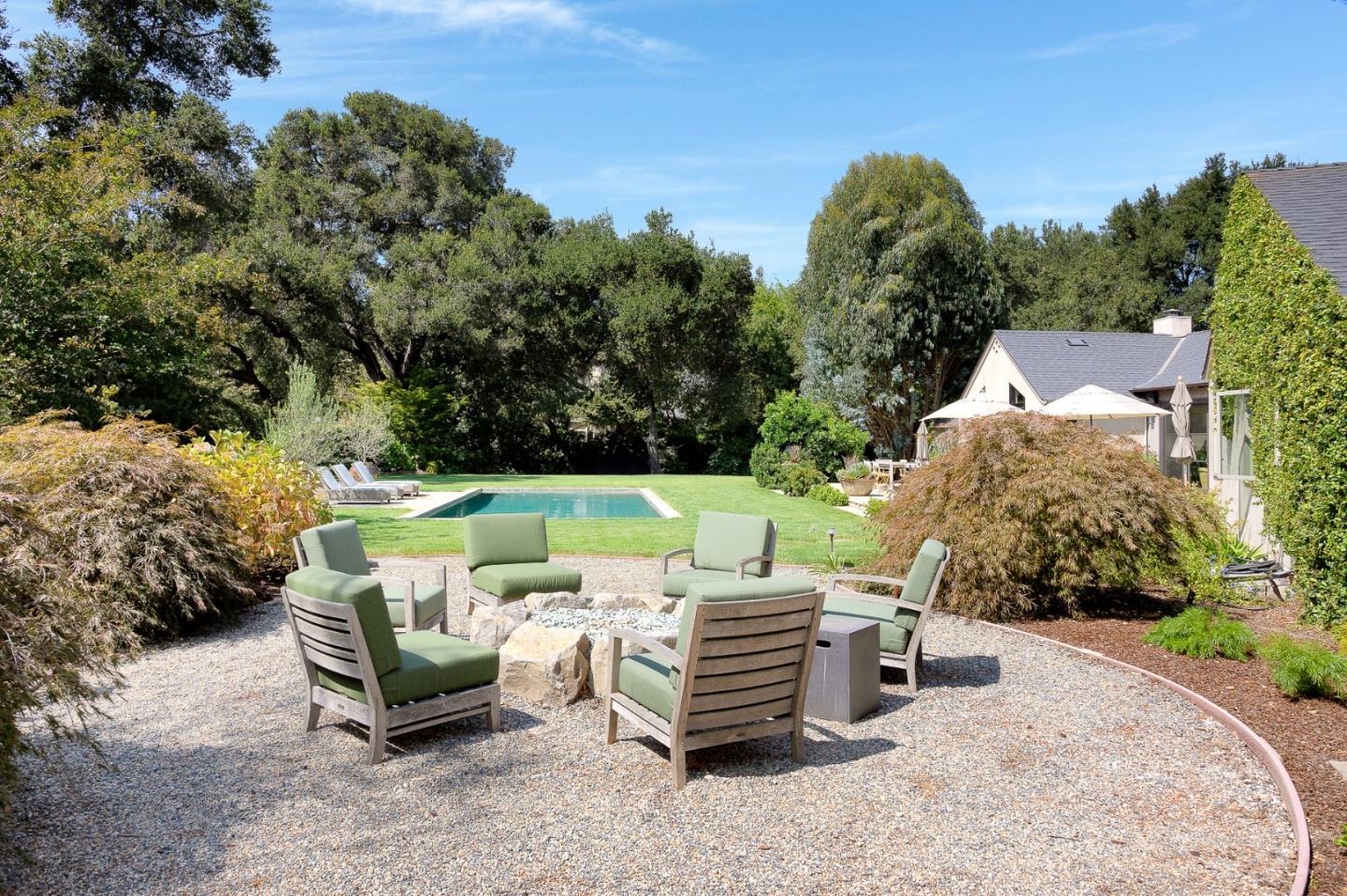 Undisclosed Address Atherton, CA 94027 - Photo 22 of 30 a view of a two chairs and a table in the patio